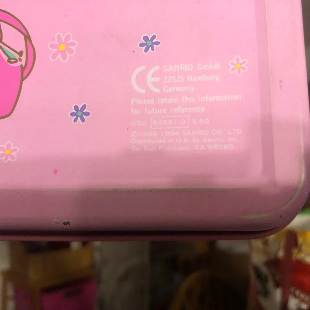 Vintage Sanrio Pink Ballet Slippers Metal Pencil Case Box